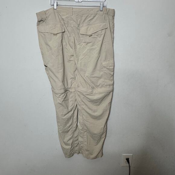 Columbia Omni-Shade Convertible Hiking Pants 42x34 Beige Zip Off Cargo Outdoor - Picture 7 of 12